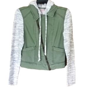 Mossimo Supply Co Green Moto Jacket w/Hood